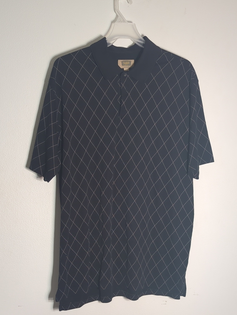 Foundry Men's Polo Shirt Quick Dry Diamond Quiet Luxury Neutral Big Tall 3XLT